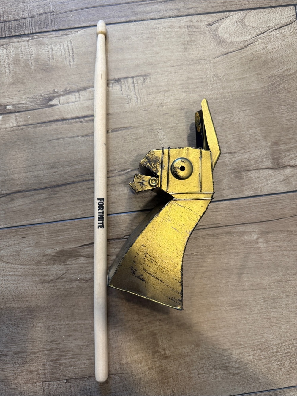 Spirit Halloween Gold Fortnite Loot Llama Bell and Drumstick Toy Accessory